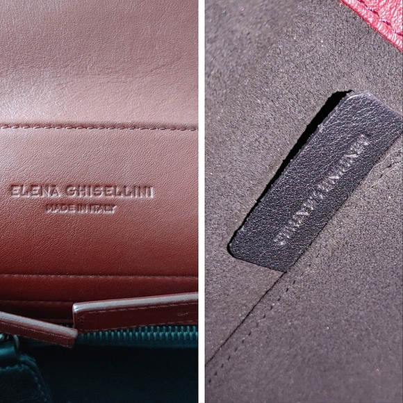 Elena Ghisellini Bordeaux Leather Top Handle Shoulder Bag - Picture 8 of 16